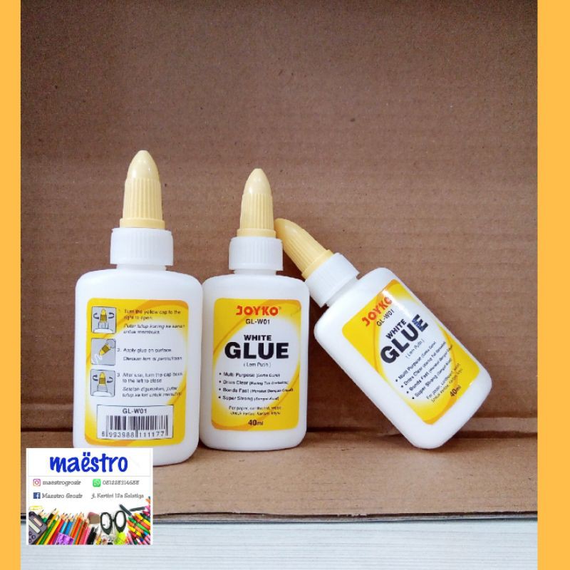 

White Glue Joyko GL-W01 40ml / Lem Putih / Power Glue