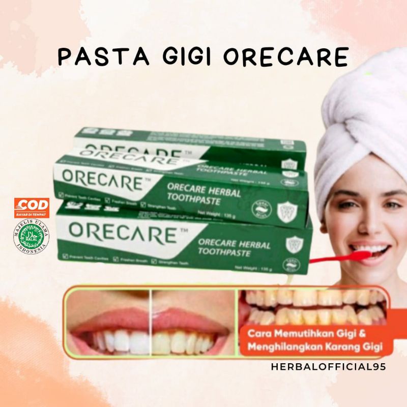 ORECARE PEMUTIH GIGI PASTA GIGI PEMUTIH GIGI DAN PENGHILANG KARANG GIGI ODOL PEMUTIH GIGI DAN KARANG
