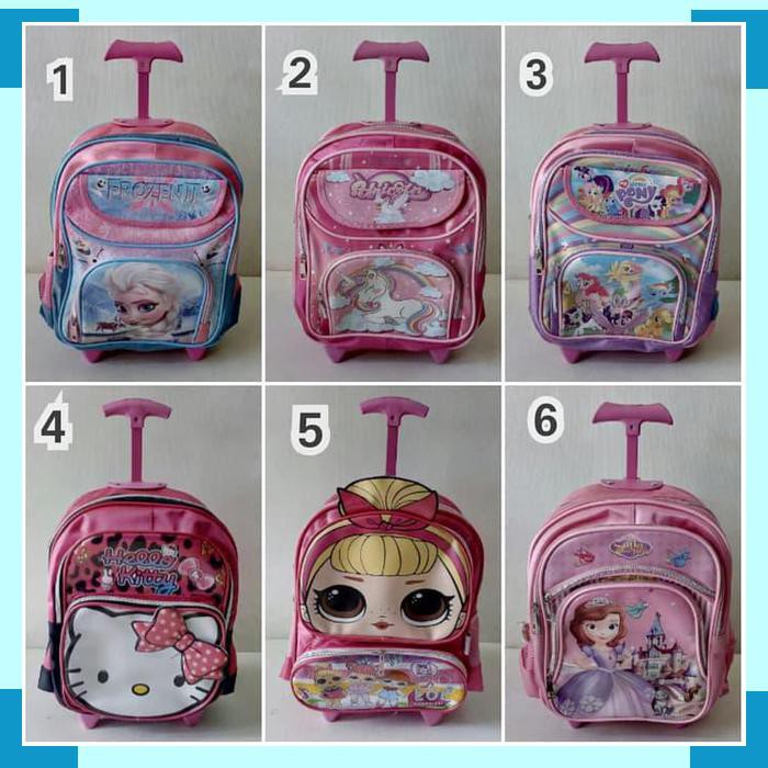 Tas sekolah troli anak TK Karakter Cantik