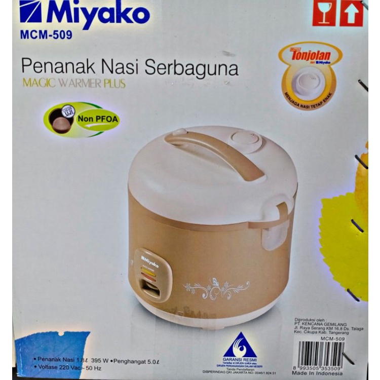 Magic Com Miyako / Rice Cooker / Penanak Nasi Serbaguna Mcm - 509 1,8 Liter