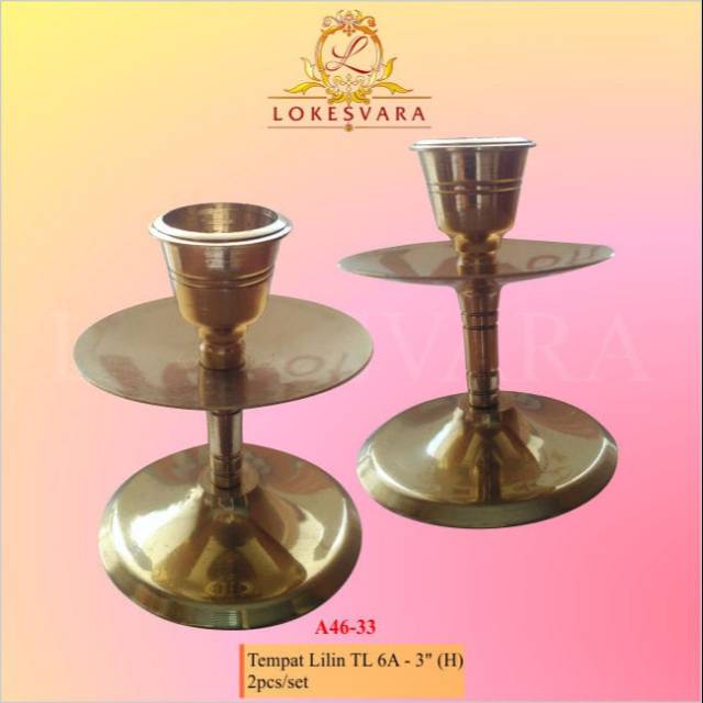 Tempat Lilin (Candle Holder) Sembahyang Kuningan TL6A