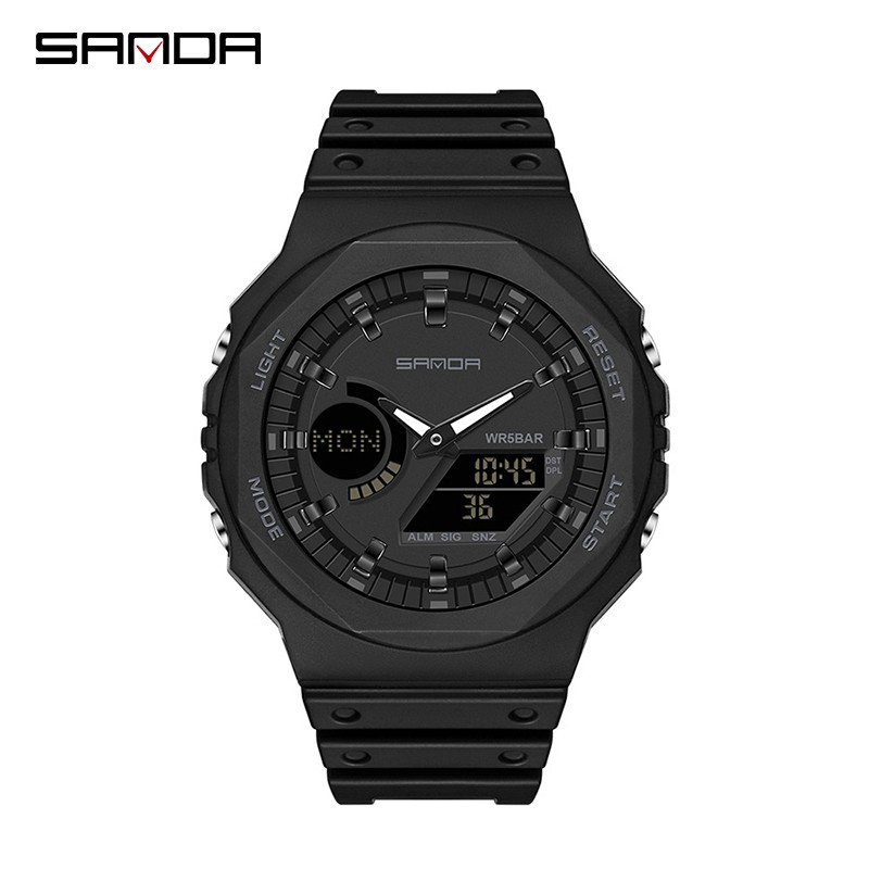 SANDA 6016 Jam Tangan Pria Wanita Digital Sport EL Backlight Tali Rubber Anti air WATCHKITE WKOS