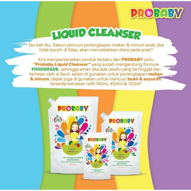 Probaby Liquid Cleanser Cairan Pembersih Botol Perlengkapan Bayi Dan Sayuran Food Grade Formula