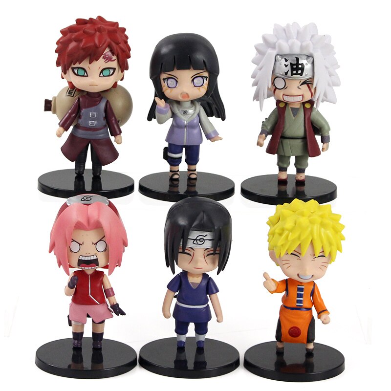 6pcs / Set Mainan Action Figure Tsunade Rock Lee Hyuga Neji Q Version Bahan Pvc