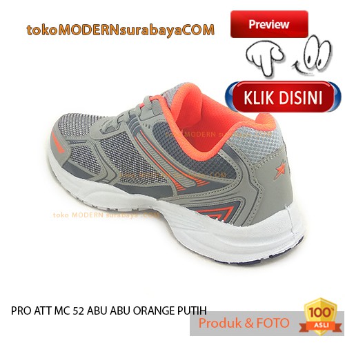 PRO ATT MC 52 ABU ABU ORANGE PUTIH sepatu pria sneakers kets