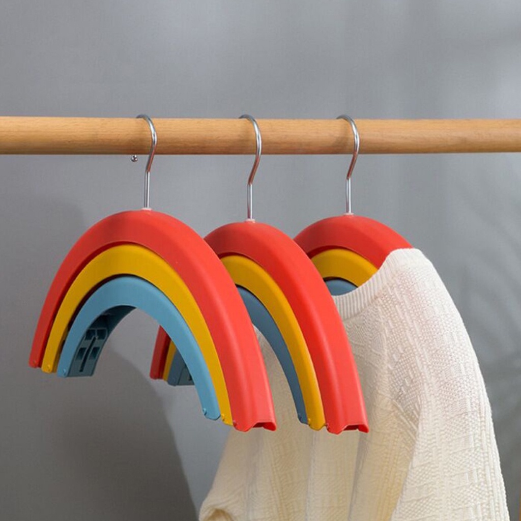 INFY - R724 Hanger Baju Pelangi Serbaguna Gantungan Pelangi Jepitan Praktis Gantungan Baju Aesthetic