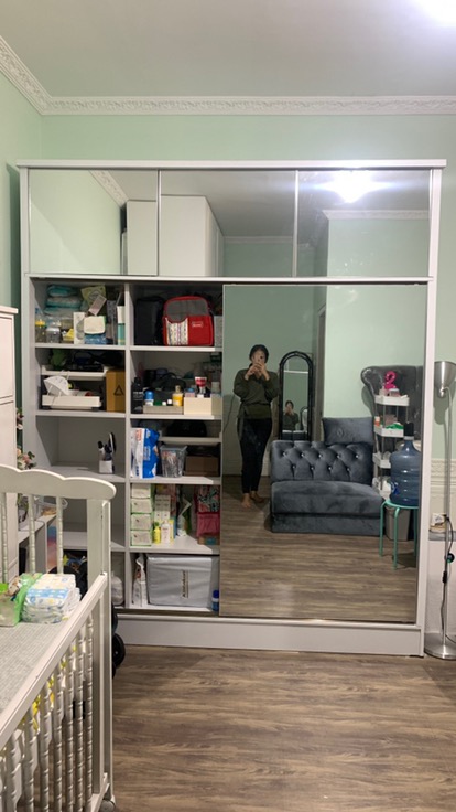 Sliding Full Kaca 200x50x240 Pintu Atas Memakai Push