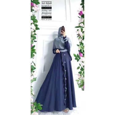 Gamis Set Hijab ItyCrepe/ Bian Set syari Itycrepe / set itycrepe