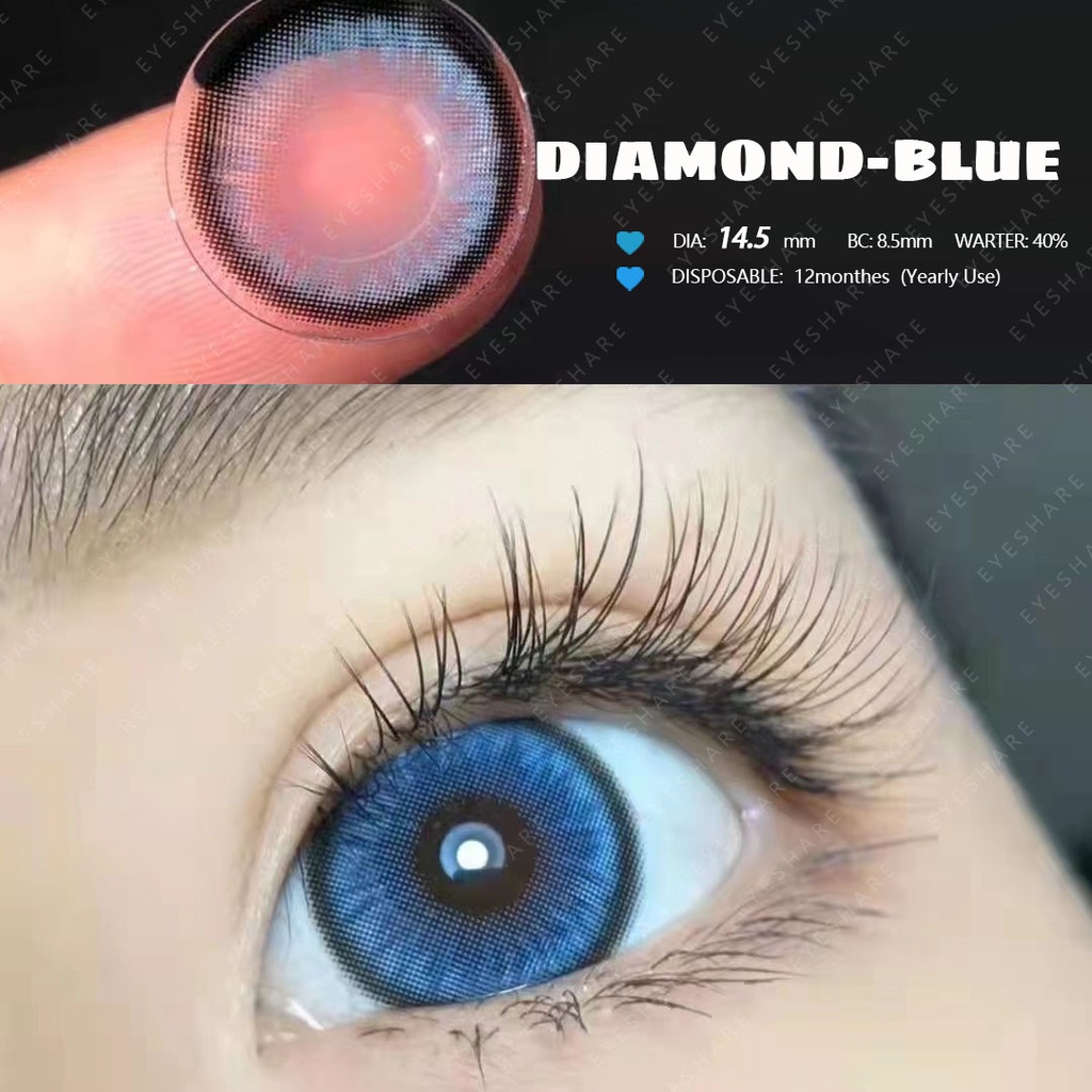 SRS (COD YES) lensa mata softlens dan alat 14.5mm softlens natural korea NORMAL GRATIS TEMPAT SOFLEN softlens minus jarak jauh (0.00) FREE LENSCASE JEWEL BROWN BLUE