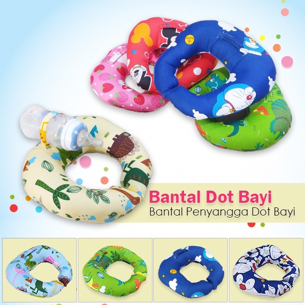 Bantal Dot Bantal Susu Bayi Baby Bottle Holder Bantal Leher Bayi isi Full Dacron Silicon