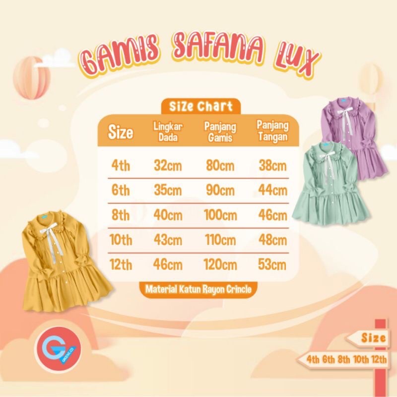 Gamis Safana Lux by Goove.co || Gamis Anak Crinkle || 4T - 12T  GAMIS SAFANA LUX BY GROOVE