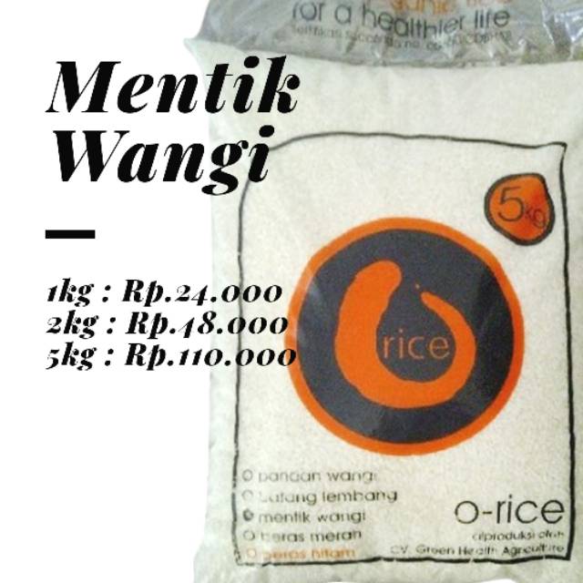 

Beras Organik Mentik Wangi 2kg