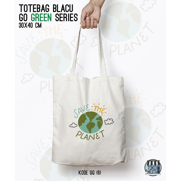 TOTE BAG BLACU 30X40 - GO GREEN.02