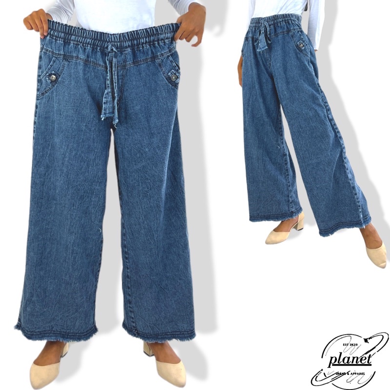 KULOT JEANS HIGHWAIST WANITA CELANA KULOT PANJANG JEANS WANITA