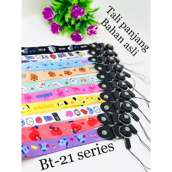 PROMO BTS FANS CLUB TALI GANTUNGAN HP PANJANG BT21 ORIGINAL BAHAN TERBAIK COLOURFULL YOUR DAY