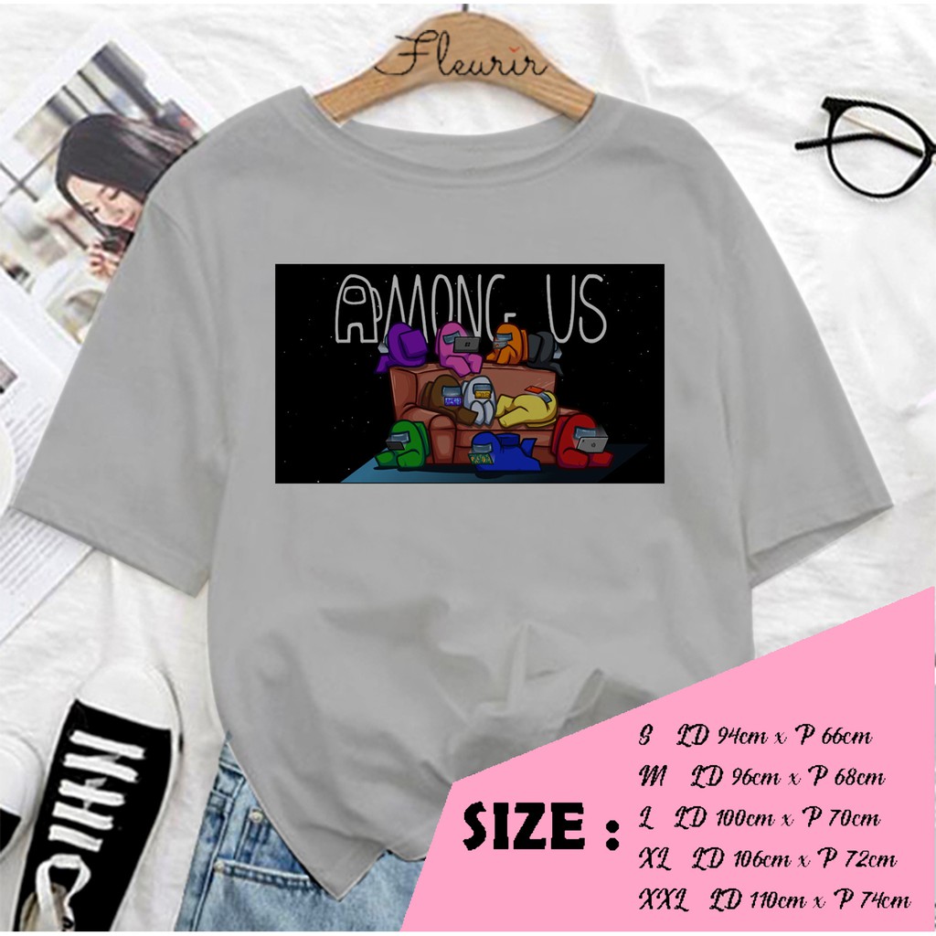 FLEURIR - KAOS KARTUN LUCU WANITA DEWASA LENGAN PENDEK TEE UNISEX