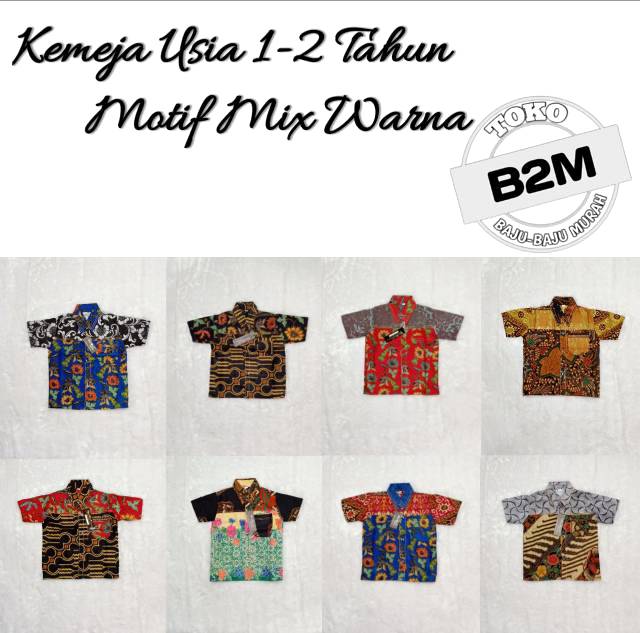 Kemeja Batik Anak Usia 1,2,3,4,5,6,7,8,9,10,11,12,13,14,15,16,17,18 Tahun Grosir Kemeja Batik Murah