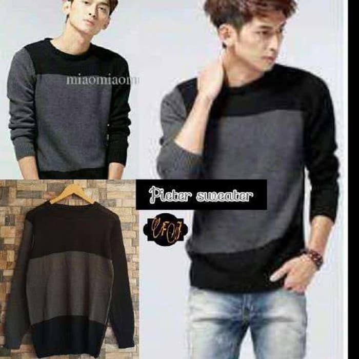 MyAgen - SWEATER RAJUT PIETER TRIBALL HITAM ABU COCOK BUAT PRIA DAN WANITA KEREN