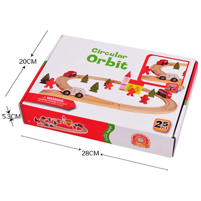 Mainan Edukasi Circular Orbit Train Set mainan lintasan mobil kayu
