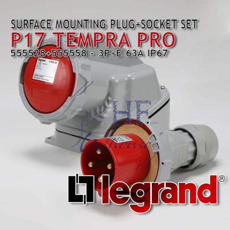 Legrand Set Surface Mounting + Plug 63A 3P+E 4Pin IP67