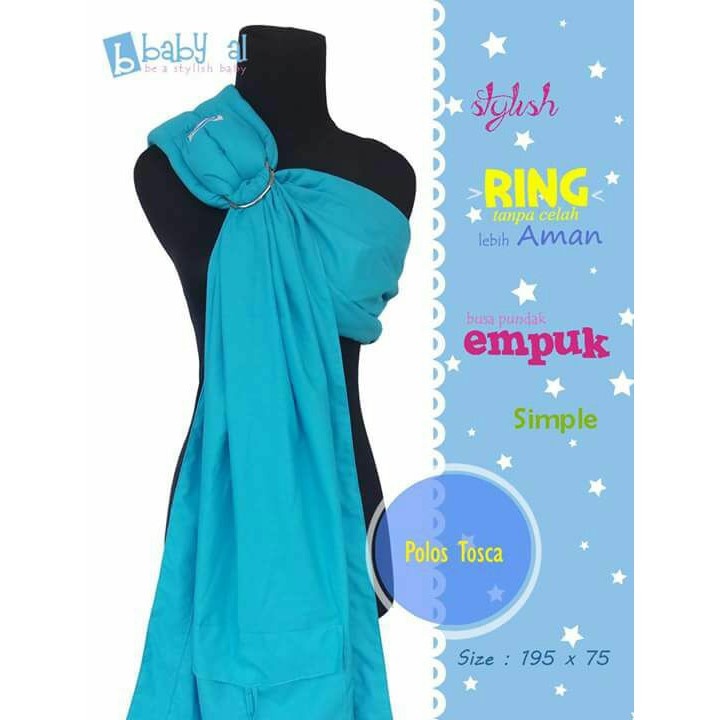 Gendongan Ring Sling Baby AL POLOS - Baby AL Gendongan Kain Panjang