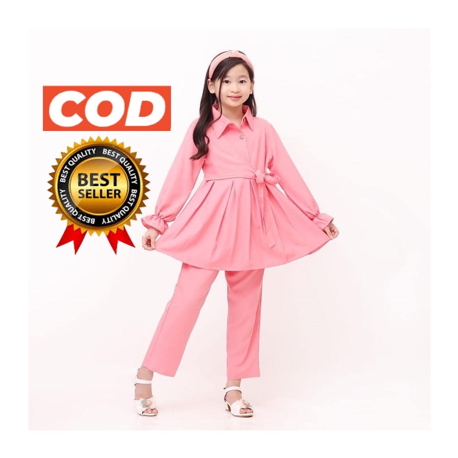 Baju stelan anak Fashion MUSLIM RUBIKA Usia 8-12 Tahun Baju anak perempuan Stelan anak perempuan terbaru