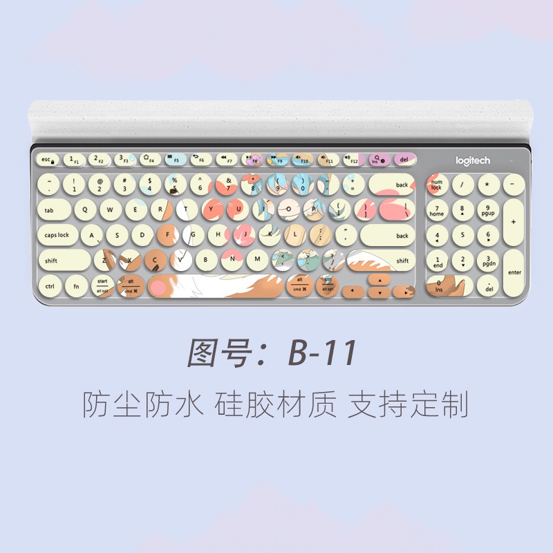 Film Pelindung Debu Motif Kartun Bunga Untuk Keyboard Laptop Hangshi K221 Logitech k780 Baofude ik6630