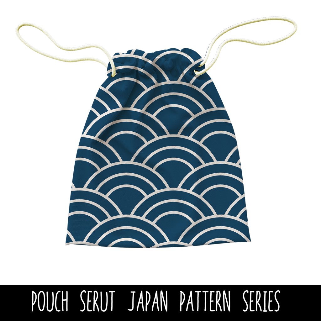 Full Print Pouch Serut Japan Pattern Bisa Request Tulisan