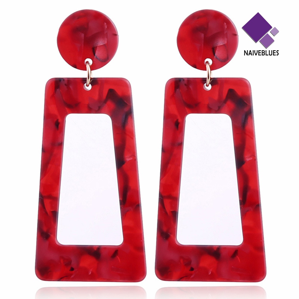 Anting Geometris Persegi Panjang Model Hollow Untuk Wanita