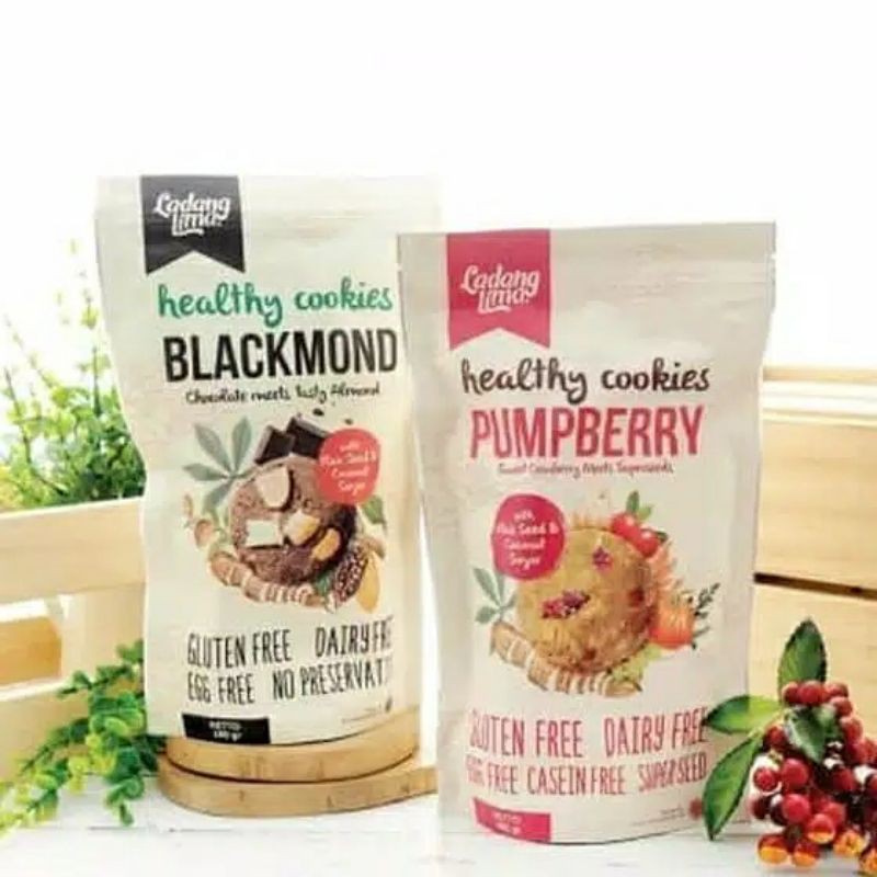 Ladang Lima Healthy Cookies Blackmond Pumpberry Blackthins gluten free egg free diary free