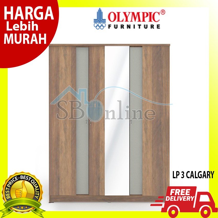 OLYMPIC Lemari Pakaian Kayu 3 Pintu - LP Calgary 3P