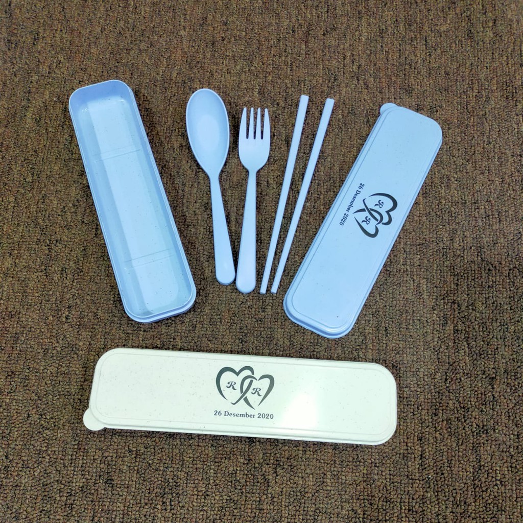 termurah Dan Terlaris 50 Pcs Sendok Garpu Sumpit go green import Kemas Box tempat pensil keren