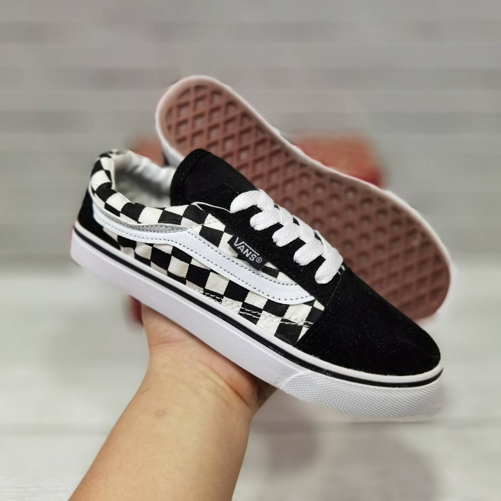 IMPOR Grade Original! Sepatu Anak Kids Vans Checkerboard/Catur - Tali/Velcro/SK8