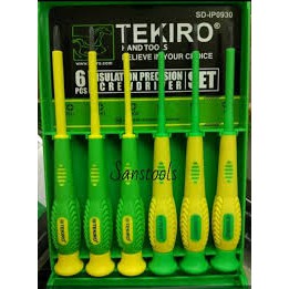 obeng set listrik presisi screwdriver 6pcs TEKIRO electric insulation