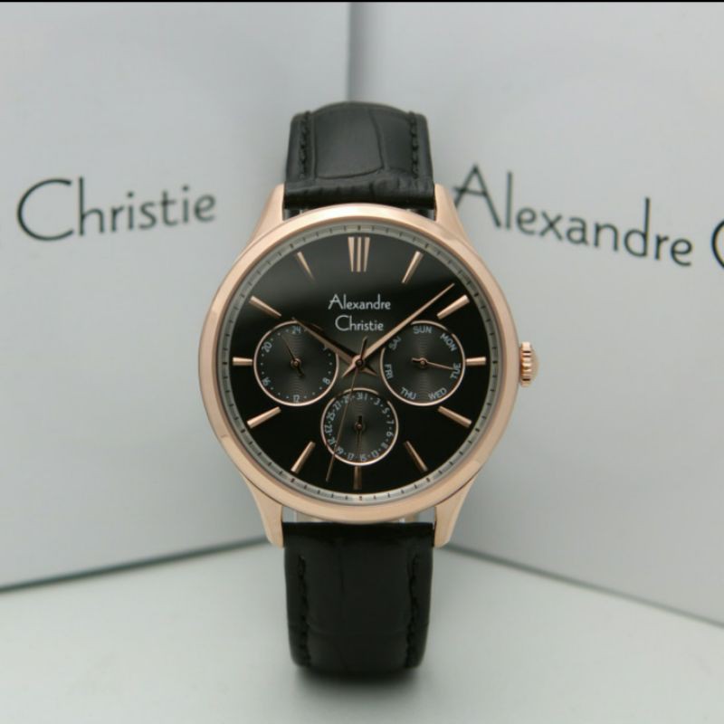 ALEXANDRE CHRISTIE AC6560 BLACK ROSEGOLD PRIA.ORIGINAL GARANSI RESMI 1TAHUN