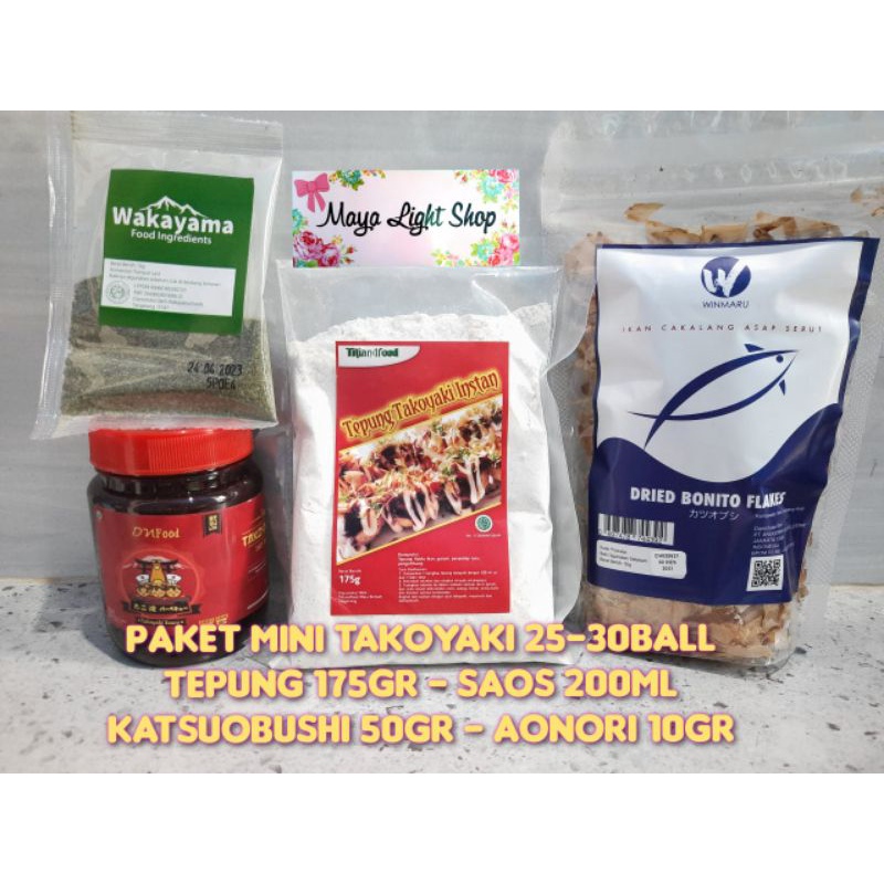 Paket bahan takoyaki lengkap halal murah tepung premix takoyaki katsuobushi aonori saus takoyaki sauce