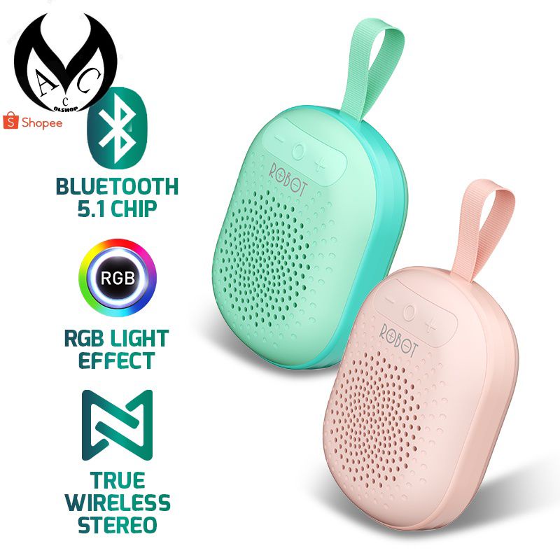ROBOT RB20 TWS Speaker Bluetooth 5.1 Mini Speaker Aktif Portable