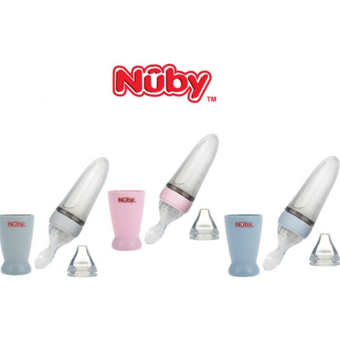 NUBY 2in1 Squeeze Feeder Botol Sendok Silicone