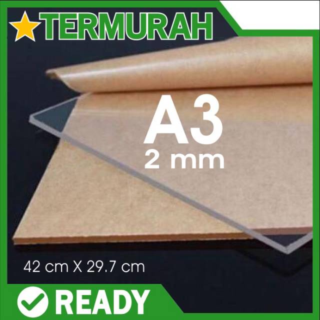 Acrylic Lembaran A3 / Akrilik Lempengan ukuran A3