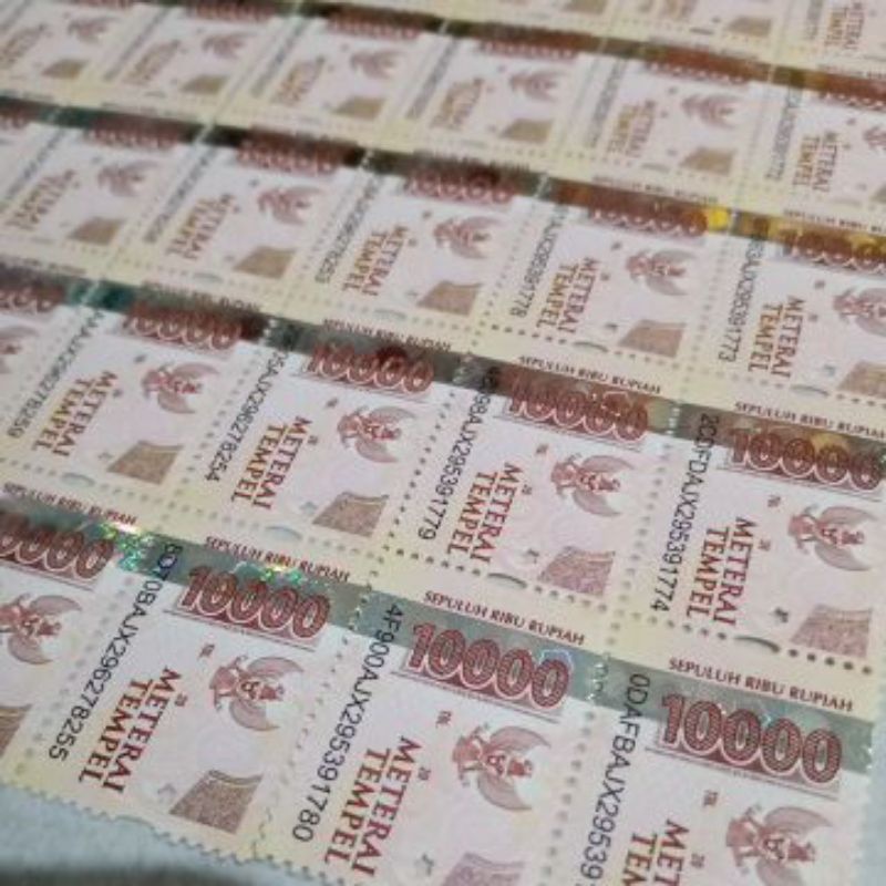 

MATERAI 10.000 ASLI MATRAI TEMPEL 10RIBU READY untuk surat,kontrak PERANGKO pos kilat