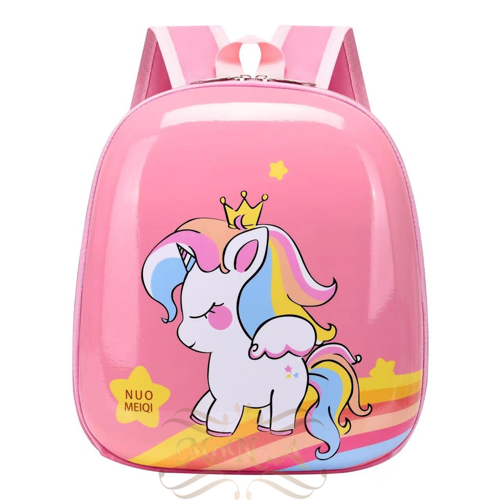 (MONA) Tas Ransel Telur Sekolah Anak TK / PAUD - Tas Sekolah Anak Karakter lucu Karakter Unicorn -M0172