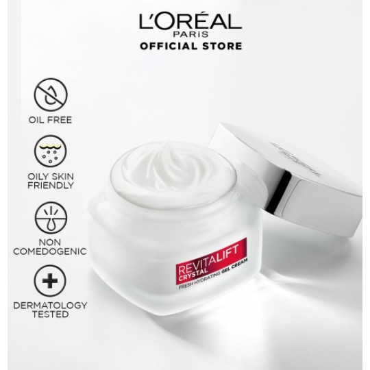 LOREAL REVITALIFT CRYSTAL FRESH HYDRATING GEL CREAM (OIL - FREE)  50 GR @MJ