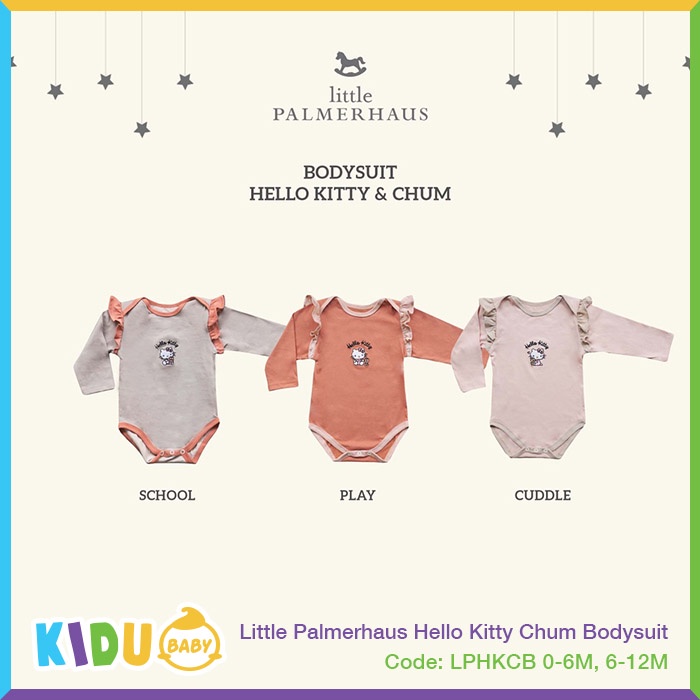 Little Palmerhaus Hello Kitty Chum Bodysuit Baju Bayi Anak Perempuan Kidu Baby
