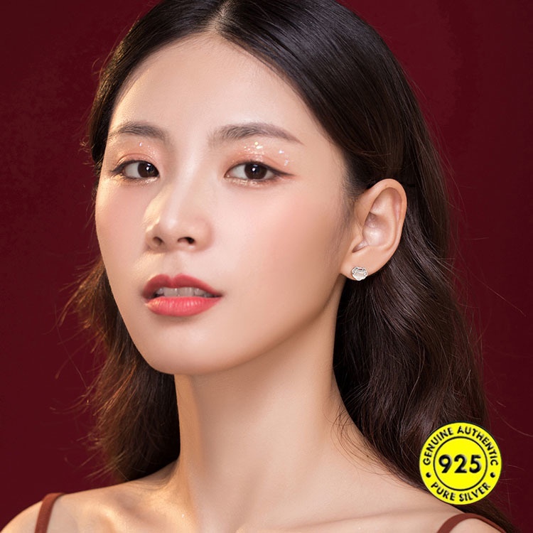Anting S925 Silver Micro-Inlaid Untuk Wanita