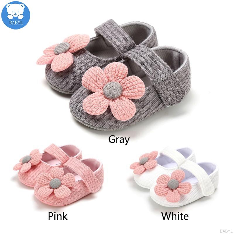  Sepatu  Prewalker Anti Slip Lembut Motif  Bunga  untuk Bayi 