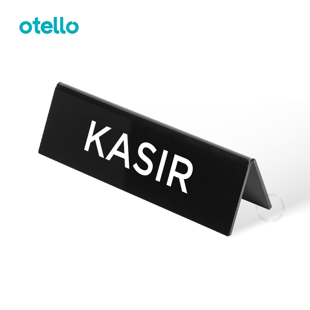 Kasir Table Sign Tulisan Acrylic Papan Meja Tent Card Akrilik Tag Tanda Acrilic Tekuk Bending Segitiga