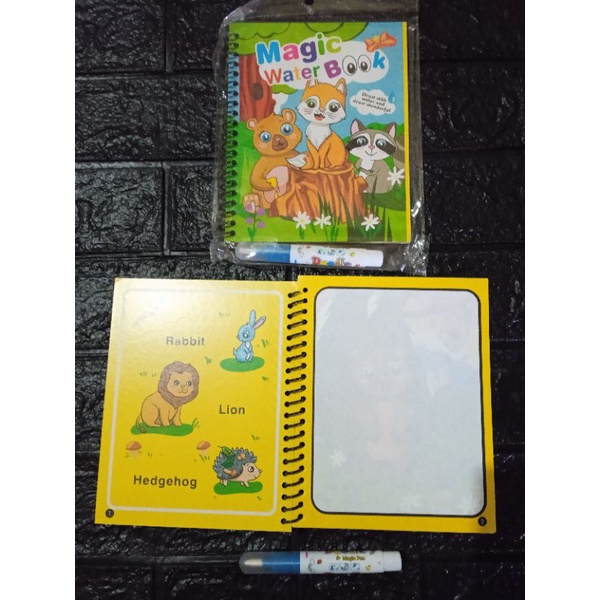 LYSASHOP - MAGIC WATER BOOK / BUKU AJAIB MEWARNAI ANAK GAMBAR MAINAN EDUKASI ANAK-Kucing Beruang