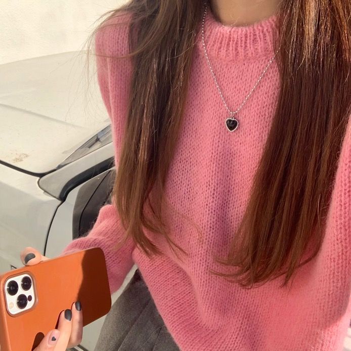 Black Heart Necklace French Metal Love Clavicle Chain Korean Simple Female Short Pendanklace Female Short Pendant for Women