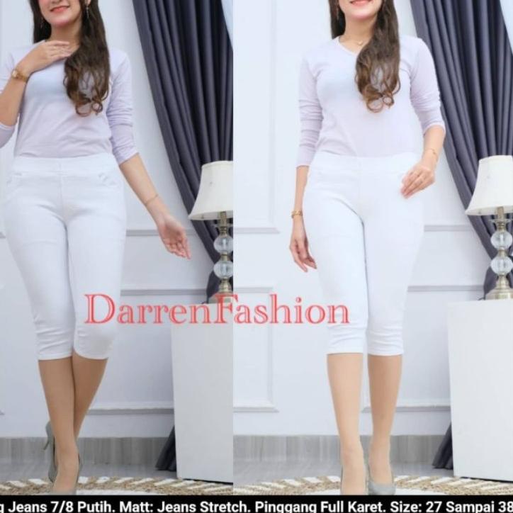 New! Celana Jegging Wanita Jeans 7/8 Putih Untuk Wanita ✔