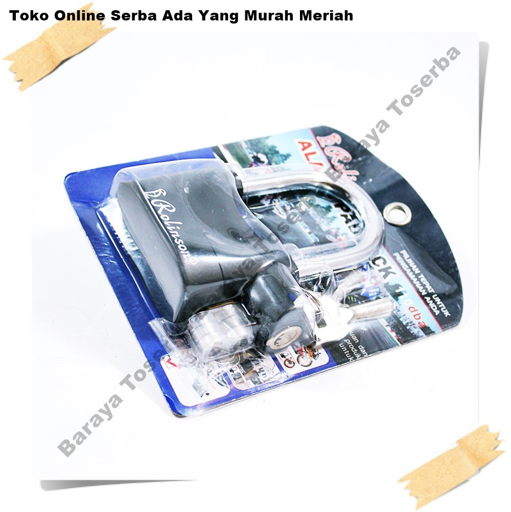 Gembok Alarm Leher Panjang Merk Rolinson Alarm Padlock Gembok Anti Maling
